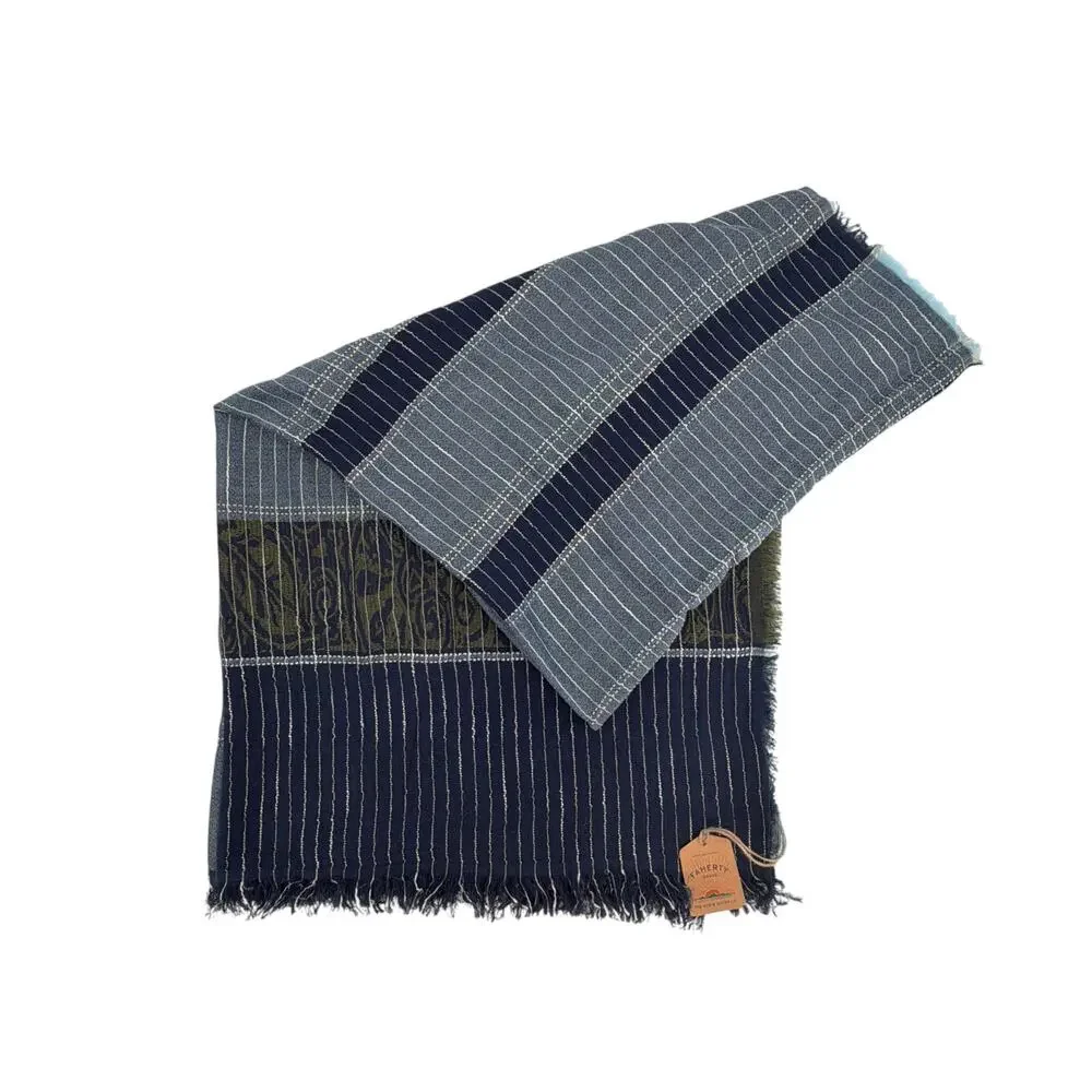 FAHERTY Bold Pin Stripe Oblong Scarf in Total Eclipse Multi
